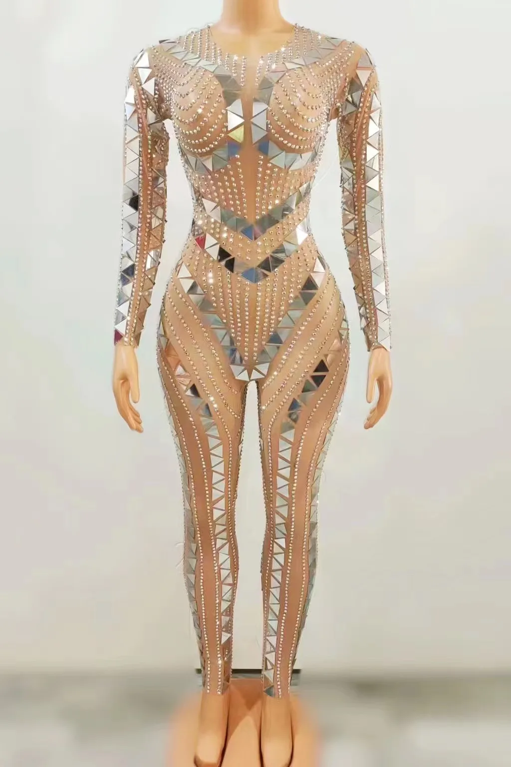 Полный комплект бриллиантового длинного костюма для вечеринки в банкетном зале Ночного клуба 