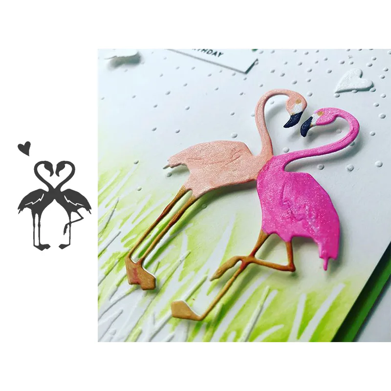 металлические режущие штампы, сердце фламинго, форма для вырезания животных, скрапбукинг, изготовление бумажных открыток, бумажные поделки, ножи, формы, трафареты, новинка 2019