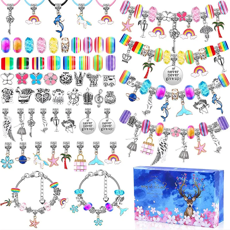 112 шт./компл., детский браслет с разноцветными кристаллами, ювелирные изделия ручной работы, изысканный браслет С подарочной коробкой