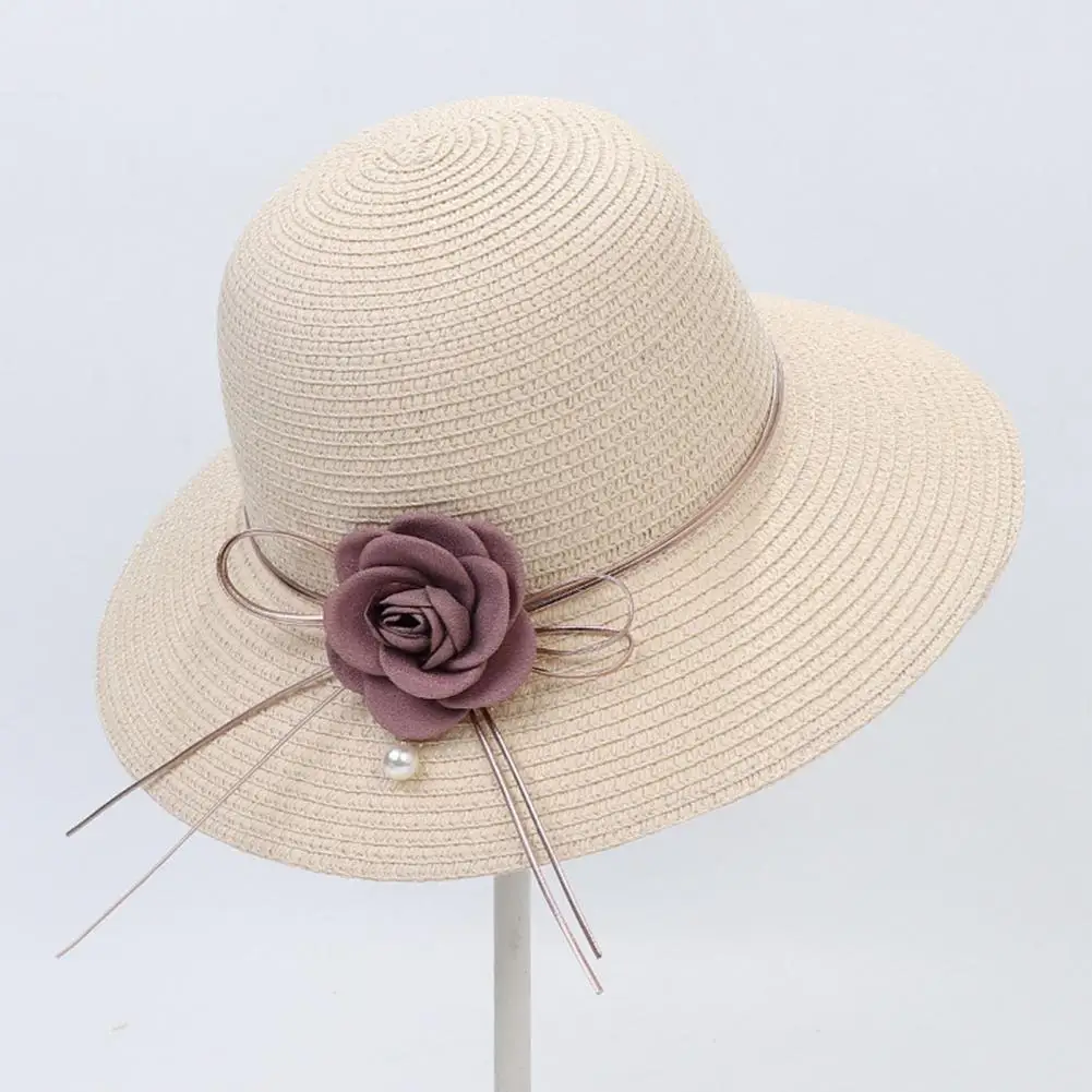 Моющаяся Летняя шляпа Рыбака с милым бантом, Складная Женская Соломенная шляпа, Круглая для Взрослых