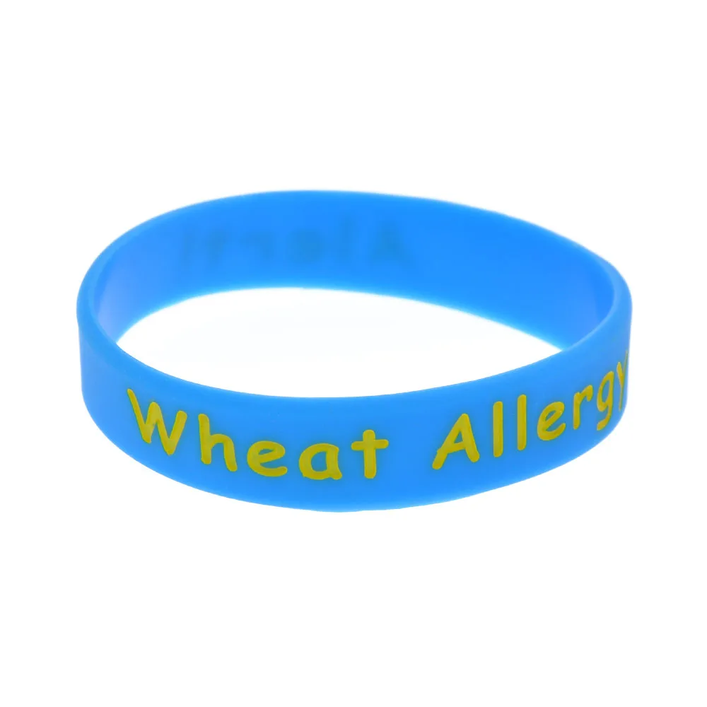 50 шт. Силиконовый браслет с предупреждением об аллергии на пшеницу Детский Размер 5 цветов