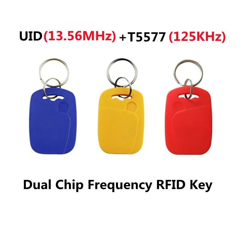 5/10 Шт. RFID Смарт-Двухчастотный Чип-Брелок 125 кГц T5577 Перезаписываемый Значок 13,56 МГц UID С Возможностью записи S50 Клонирование Копии Токена Брелок