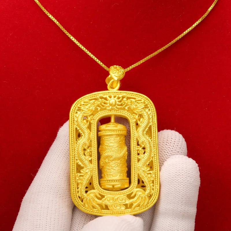 Настоящая цепочка из золота 18 Карат с подвеской в виде Дракона для мужчин и женщин, обручальная цепочка на день рождения, ожерелья, Подвеска для женщин, изысканные ювелирные изделия