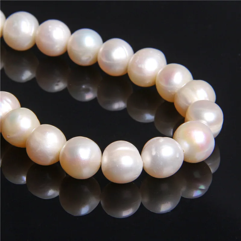 Высококачественный 9-10 мм натуральный белый круглый пресноводный рассыпчатый жемчуг, бусины для изготовления ювелирных изделий, браслет, ожерелье, женские элегантные подарки
