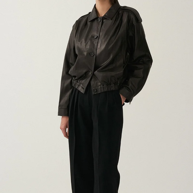 2023, весенне-осенняя кожаная летная куртка в винтажном стиле, женское пальто из искусственной кожи в нейтральном стиле