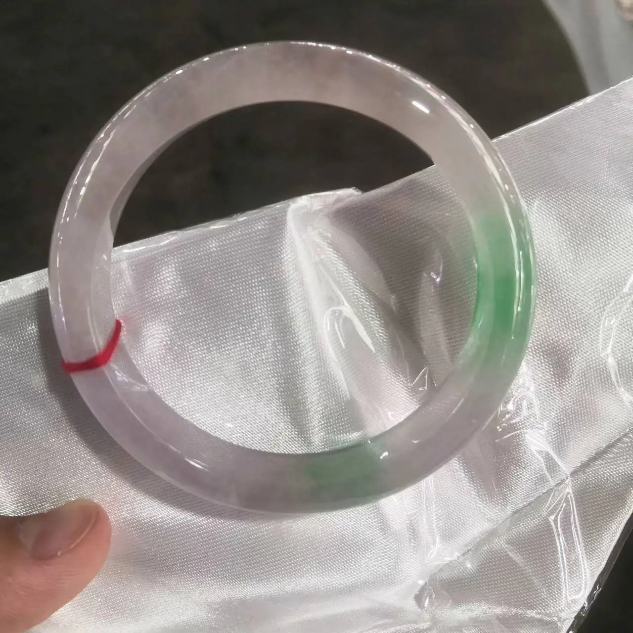 Новейший высококачественный Жадеитовый Ледяной браслет, Изысканные светло-фиолетовые плавающие браслеты из зеленого Нефрита, Изящные украшения для рук