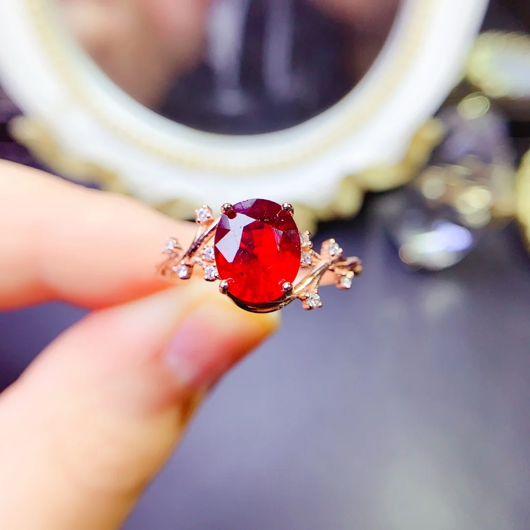 Рубиновый цвет кольца суперамериканское обручальное кольцо из стерлингового серебра 925 пробы Для дам изысканный роскошный свадебный подарок Бесплатная доставка