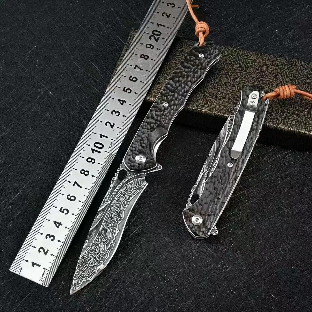 Кованый Дамасский Складной нож VG10 Ручной работы, острый, Высокой твердости, для Самообороны на открытом Воздухе, Карманные Ножи EDC Для Кемпинга