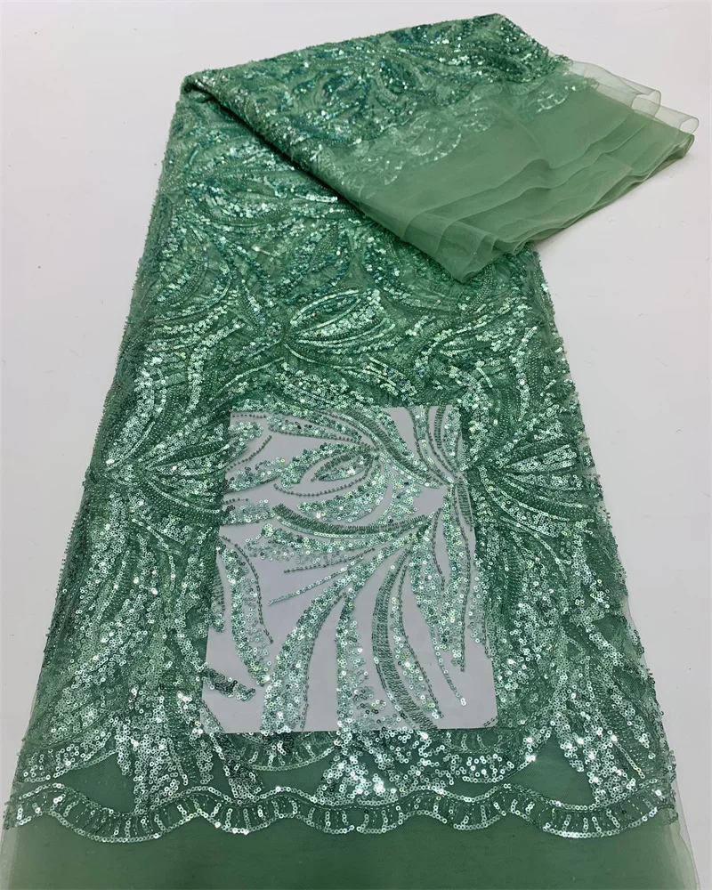 2023 Высококачественная французская кружевная ткань с вышивкой Жениха в африканском Нигерийском стиле С блестками Для Свадебного платья