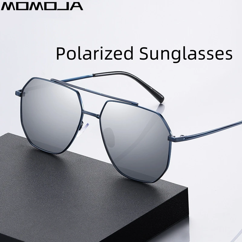 Модные Двухлучевые очки MOMOJA, Ультралегкие ретро Поляризованные солнцезащитные очки, Оправа для очков по рецепту Для мужчин JS8537