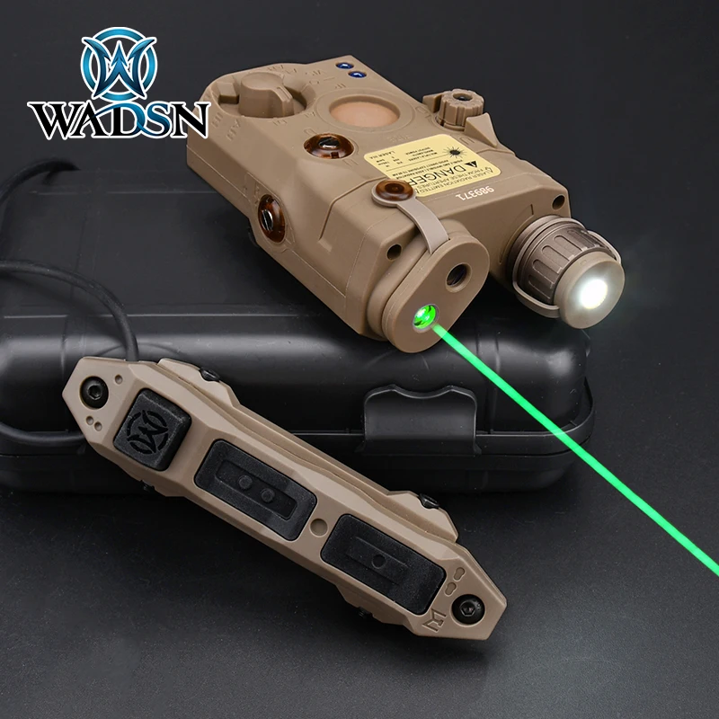 WADSN Тактический AN/PEQ-15 LA5C Красный Зеленый Синий Точечный ИК-лазер + фонарик Storbe AR15 Softair Охотничье Вооружение DBAL NGAL с Двойными Переключателями