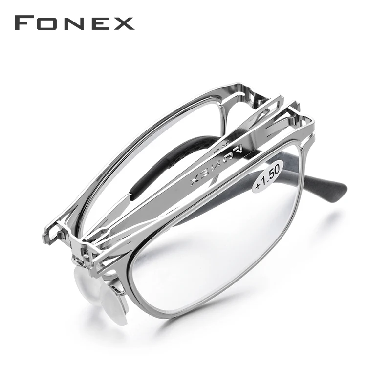 FONEX Высококачественные Складные Очки Для Чтения Мужчины Женщины Складной Прибор Для Чтения При Пресбиопии Дальнозоркость Диоптрийные Очки Безвинтовые LH012