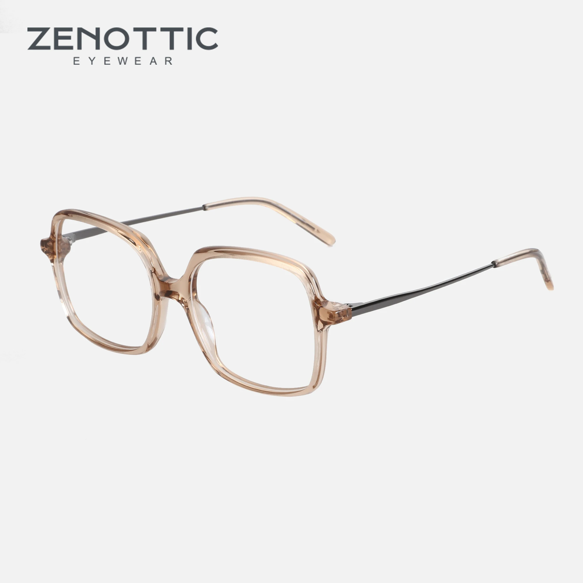 ZENOTTIC Design Очки-бабочки Коричневая Ацетатная Оправа для оптических очков с металлическими ножками для женщин 1488