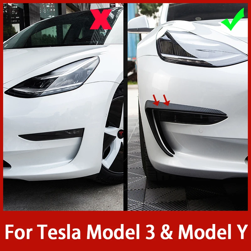 2022 Новая Отделка Переднего лезвия Автомобиля Для Tesla Model 3 2021 Аксессуары Из Углеродного волокна ABS Черный Матовый белый Model3 Tesla Three