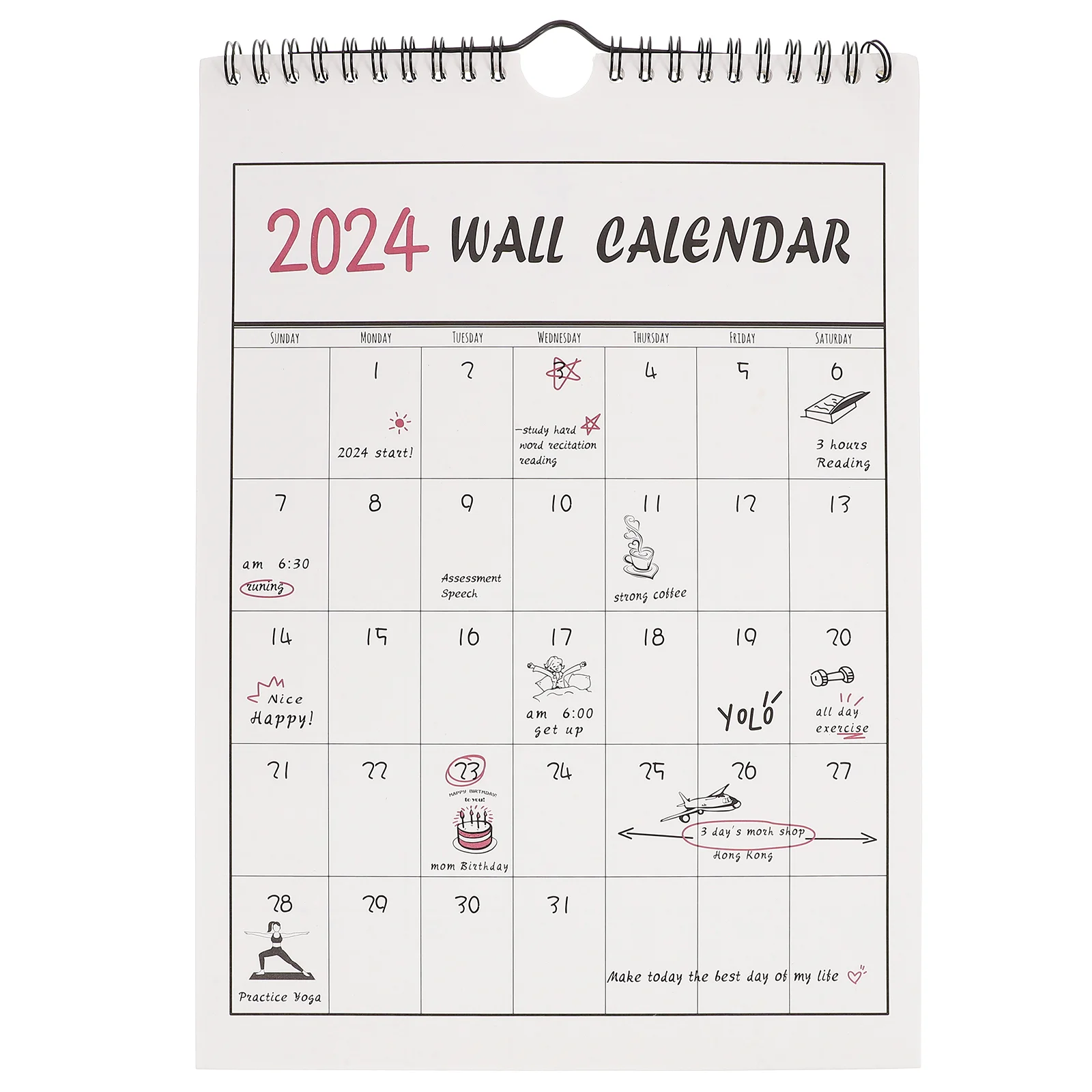 Календарь на месяц для праздников, прочный настенный календарь для встреч, офисная комната, бумага для ежедневного использования, год работы