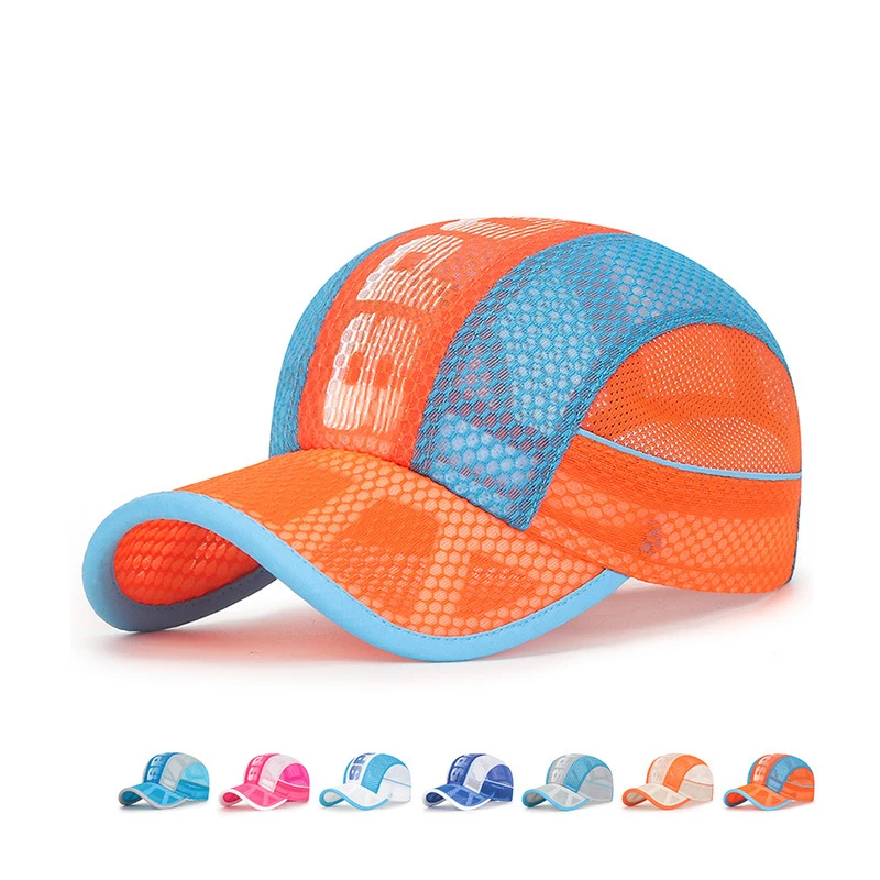 Модная Летняя Шляпа среднего Размера для детей с полной сеткой, Дышащая Шляпа, Детская бейсболка с козырьком, Детская солнцезащитная шляпа для путешествий