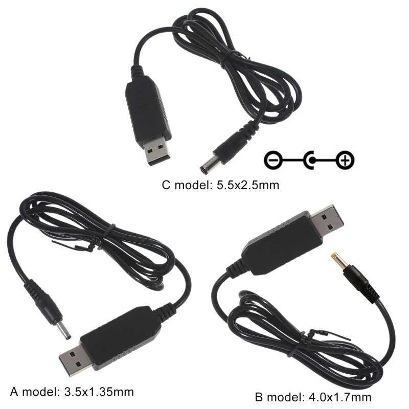 QC3.0 USB до 3.5/4.4/5.5 мм 12 В 1.5A Повышающий Преобразователь Кабель Питания для Wi-Fi Маршрутизатора Динамик Камера Светодиодная Лампа Вентилятор
