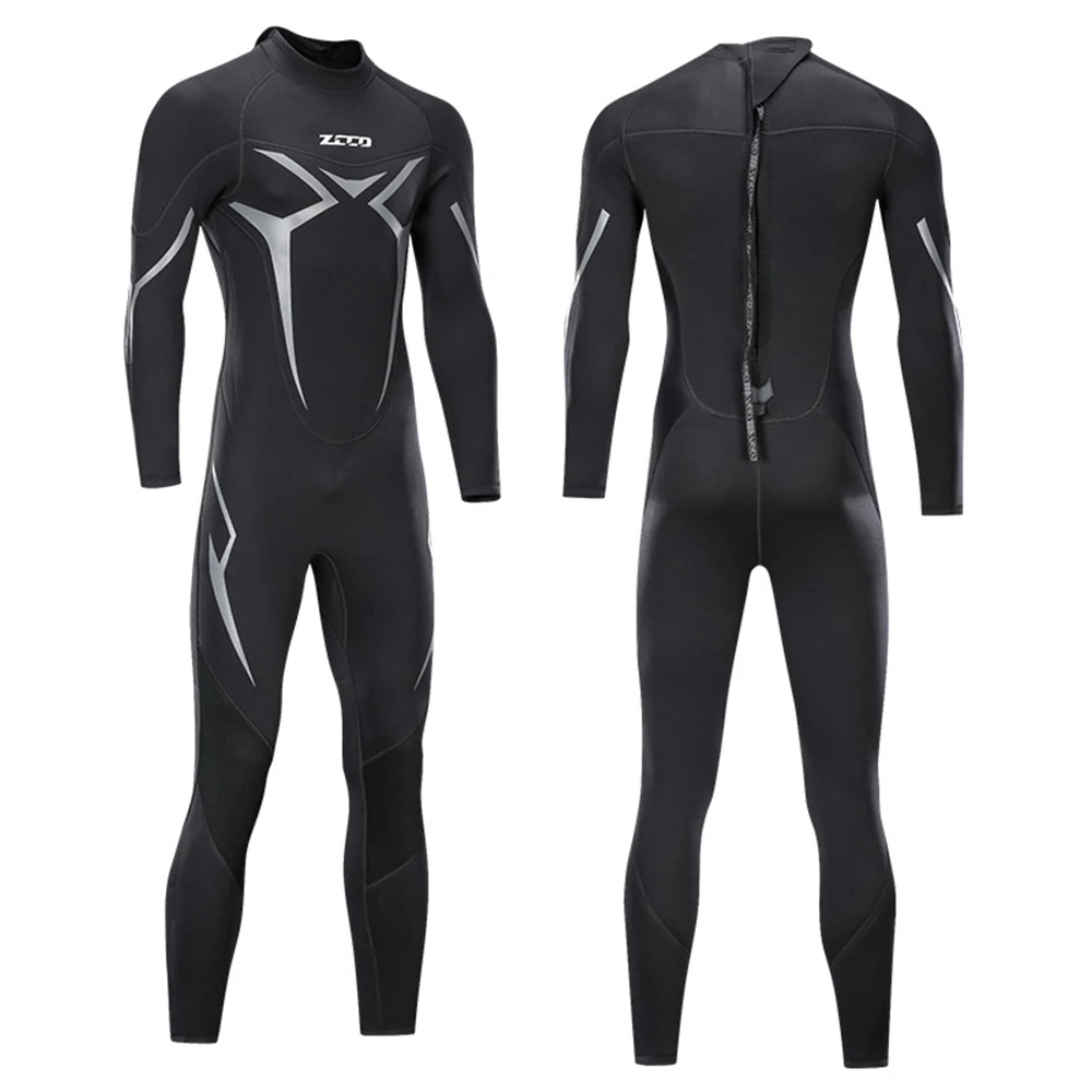 Новый 3 мм неопреновый водолазный костюм, мужской цельный теплый купальник с длинным рукавом и солнцезащитным кремом, водные виды спорта, парусный спорт, серфинг, водолазный костюм
