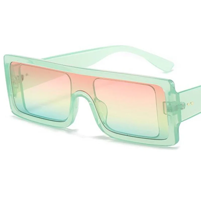 Солнцезащитные очки ярких цветов, Унисекс, Прямоугольные солнцезащитные очки, Сиамские линзы, солнцезащитные очки с защитой от ультрафиолета, Градиентные очки, декоративные