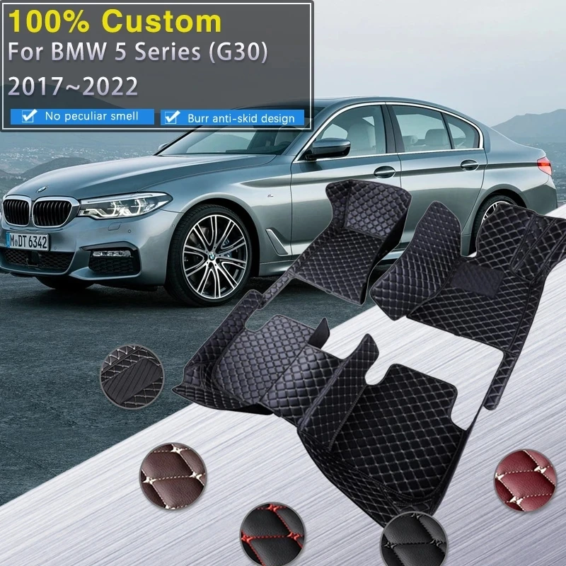 Автомобильные Коврики Для BMW 5 Серии G30 2017 ~ 2022 Ковры Роскошный Кожаный Коврик Rugs Anti Dirty Pad Автомобильные Аксессуары 520i 525i 530i 540i
