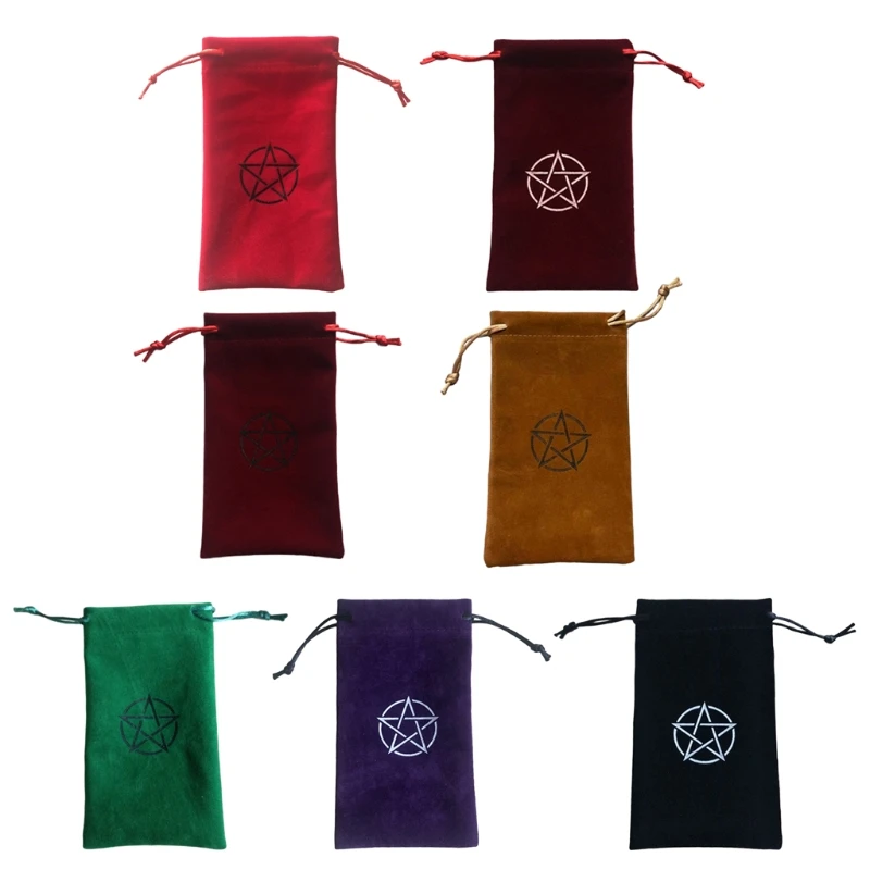 Блокнот Таро, доска для биолокации, Метафизический алтарь, Принадлежности для игры в Таро, аксессуары, Фланелевая сумка для хранения на шнурке