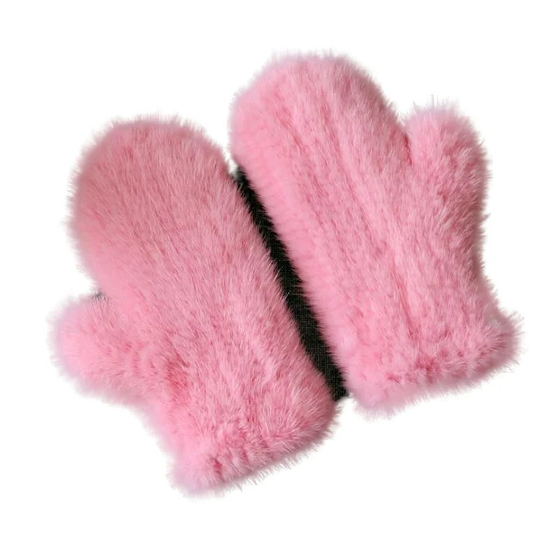 17 цветов, перчатки из 100% натурального меха норки, вязаные варежки, толстые теплые зимние женские перчатки, прямая доставка