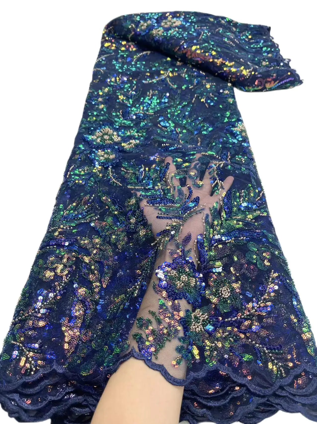Высококачественная Новейшая Роскошная ткань для Свадебного платья из тюля с блестками, кружева с камнями NN5718_K
