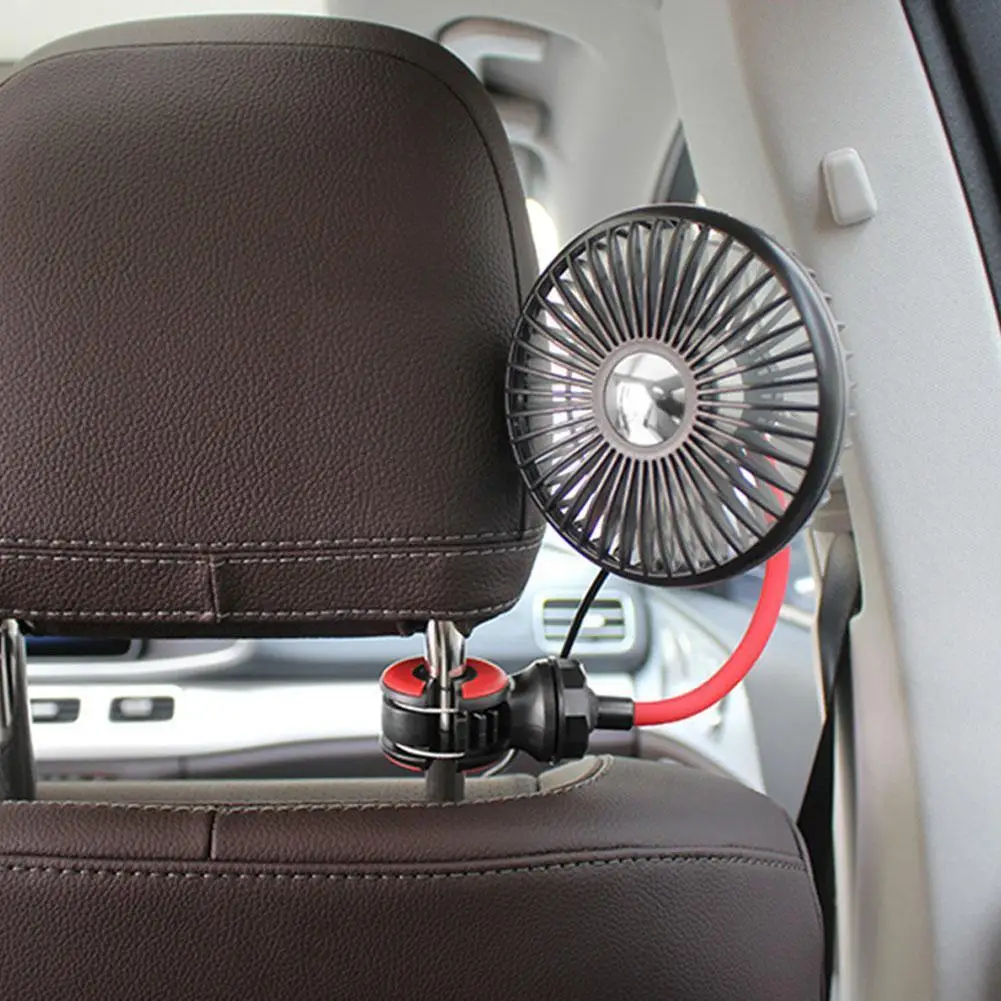 Портативный Автомобильный Вентилятор с Вращением на 360 °, Гибкий Вентилятор воздушного Охлаждения Заднего Подголовника Автокресла, USB Вентиляторы Циркуляции Воздуха, Охладитель для Приборной панели Q1P1