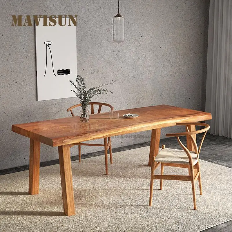 Обеденный стол в скандинавском стиле, Журнальный столик для домашнего сада, Обеденный стол двойного назначения, Небольшая квартира, современная простая японская мебель из массива дерева
