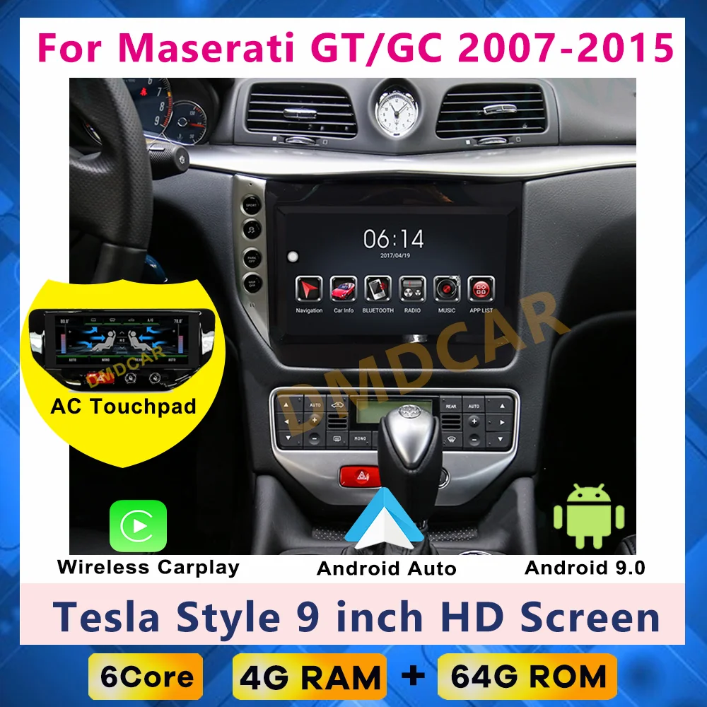 Tesla styleTesla стиль Android 10 радио 4G GPS Мультимедийный Видеоплеер Carplay Для Maserati GT GC Grantismo 2007-2017