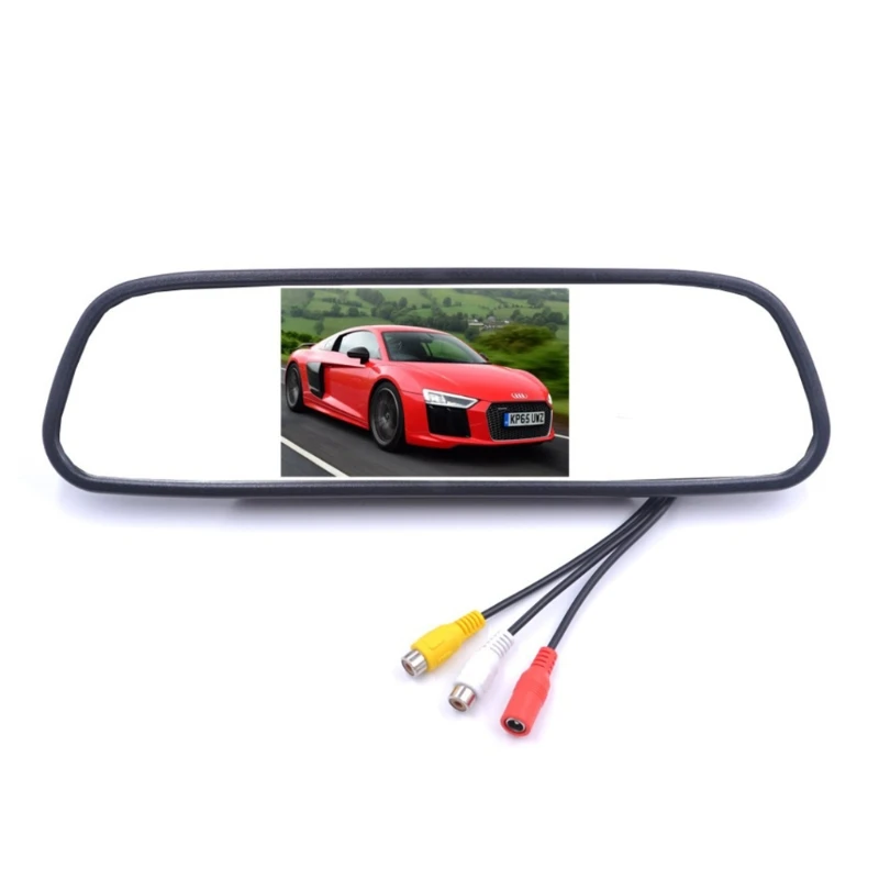 Автомобильное зеркало заднего вида высокой четкости с 2-полосным видеовходом, экран заднего хода, Автоматическое резервное изображение с камеры