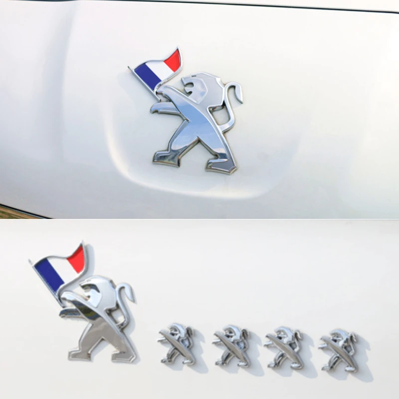 5шт 3D Значок Флага Льва Автомобильные Наклейки Задняя Эмблема для Peugeot 307 207 3008 301 406 208 206 103 403 4007 807 407 5008 Аксессуары
