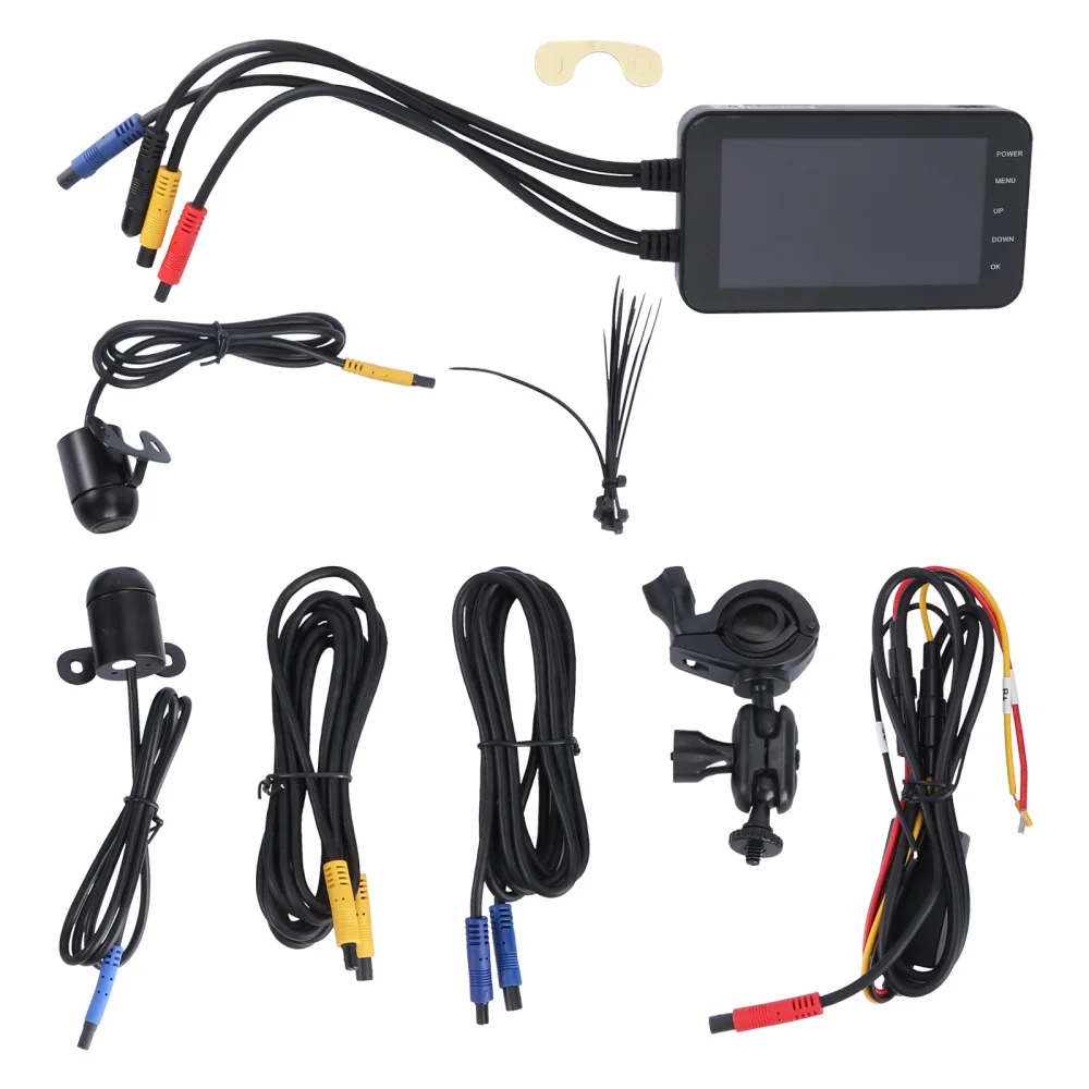 MT003 WIFI 1080P Водонепроницаемая камера, 4-дюймовый видеорегистратор для мотоцикла, передний задний видеорегистратор с двумя объективами, видеорегистратор для вождения, видеорегистратор для мотоцикла (черный)