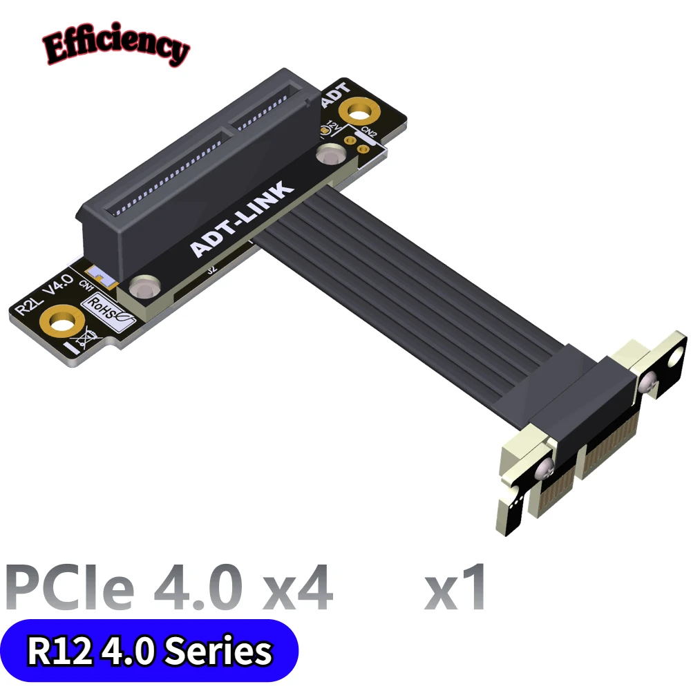 PCI-E X4 4.0 Удлинительный кабель-адаптер X1 Поддерживает Сетевую карту, карту сбора данных с жесткого диска, USB-карту PCIe 4.0 X1 Gen4 16G/bps
