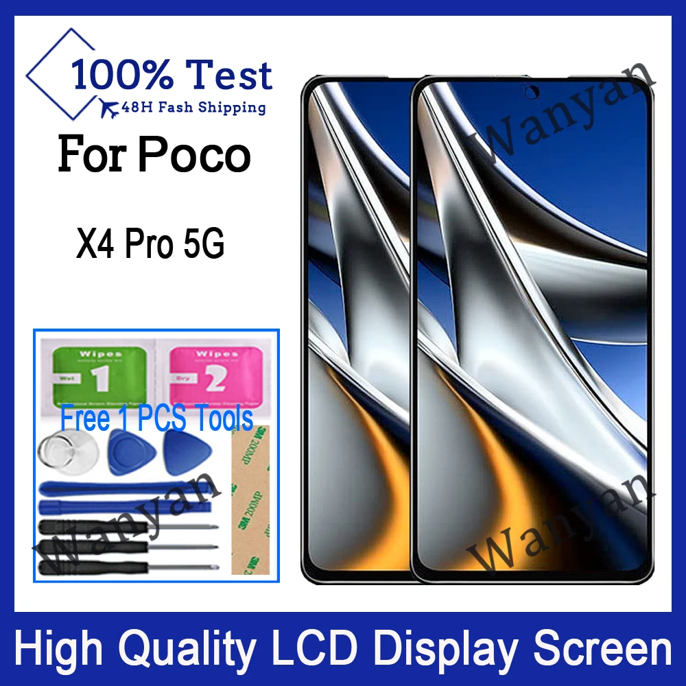Оригинальный AMOLED для Poco X4 Pro 5G 2201116PG, ЖК-дисплей, сенсорный экран, Дигитайзер, запасные части