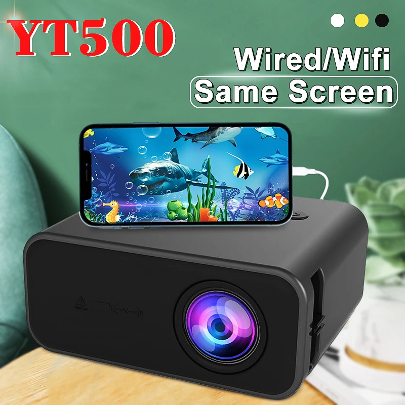 Мини-Проектор YT500 Для домашнего Кинотеатра 3D светодиодный Видеопроектор Beamer С проводной И беспроводной Синхронизацией Android IOS Телефон Для Телевизора 1080P 4K