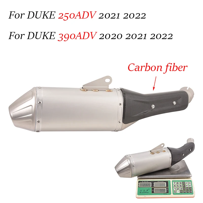 Выхлопная система Мотоциклетный Глушитель Выхлопная труба из углеродного волокна, Термозащитная накладка, модифицированная для DUKE 250ADV 390ADV 2021 2022