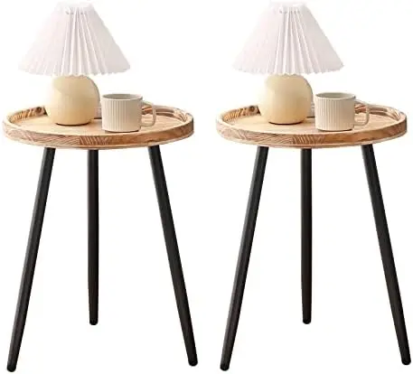 Прикроватный столик Mental Side Table Прикроватная тумбочка/Маленькие деревянные Столики Журнальный столик с деревянным подносом для Гостиной Спальни офиса Sma