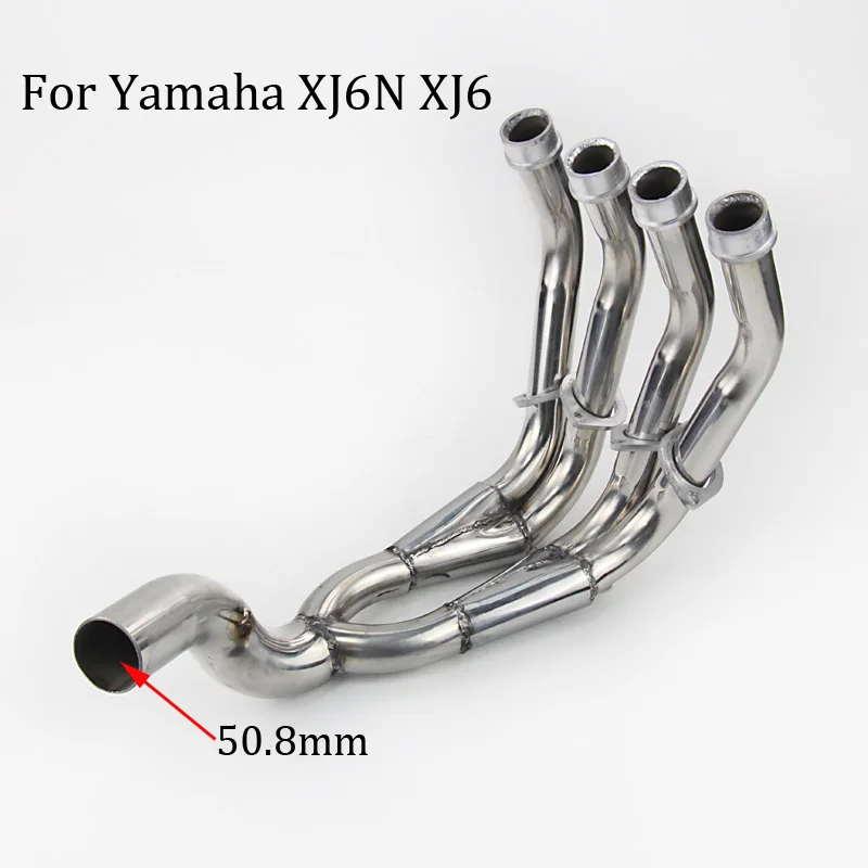 Слипоны для мотоцикла Yamaha XJ6N XJ6 Выхлопная передняя труба из нержавеющей стали без глушителя