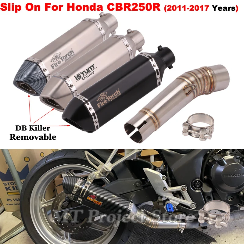 Слипоны Мотоциклетная Выхлопная Труба Модифицированный Глушитель Для Побега Moto DB Killer Среднее Звено Трубы Для Honda CBR250R 250R 2011-2017 годов