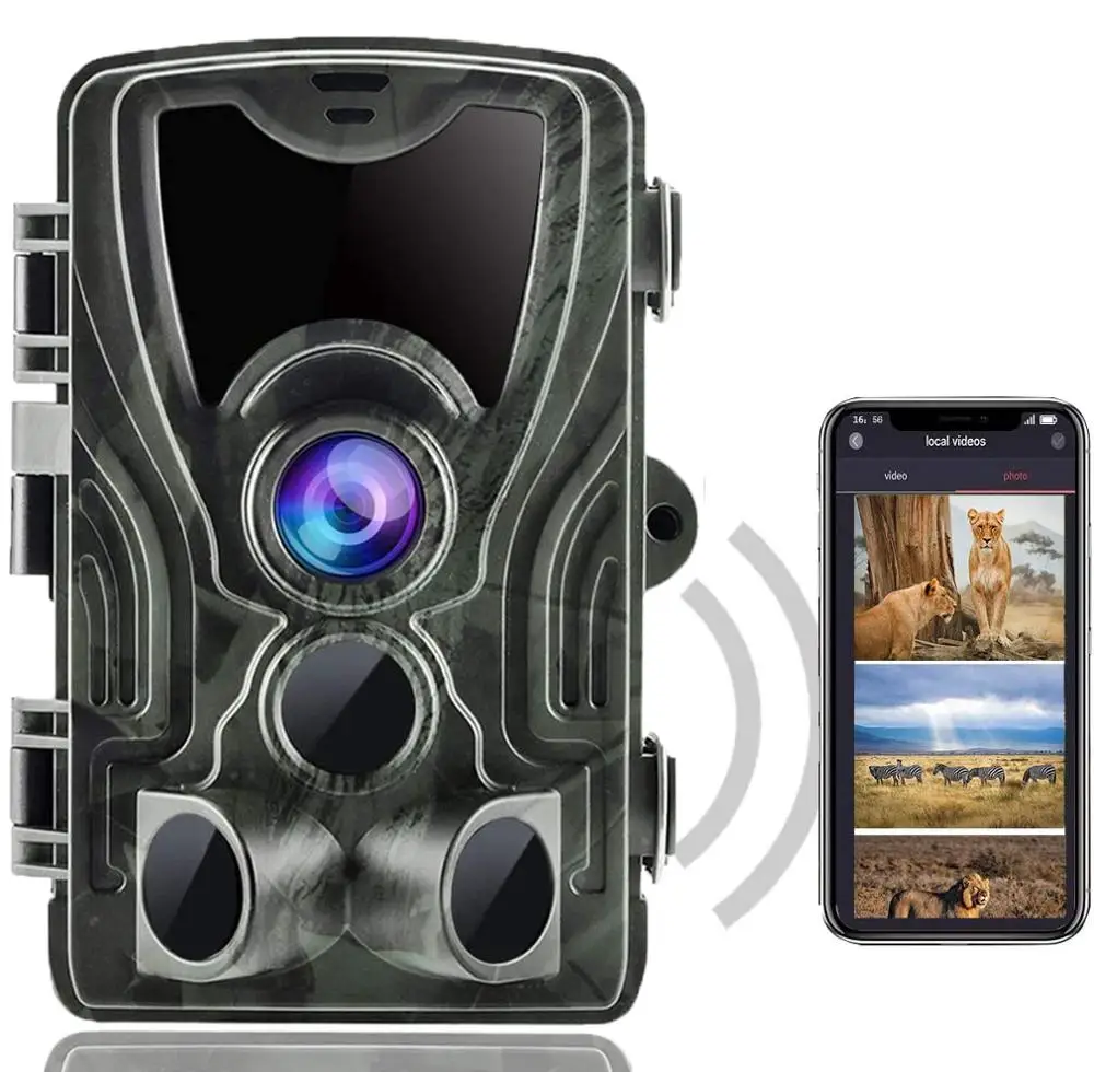 Приложение Bluetooth Live Show WIFI Trail Camera Прямая Трансляция Охотничьих Камер WIFI801B 24MP 1296P Ночного Видения Наблюдение за дикой природой