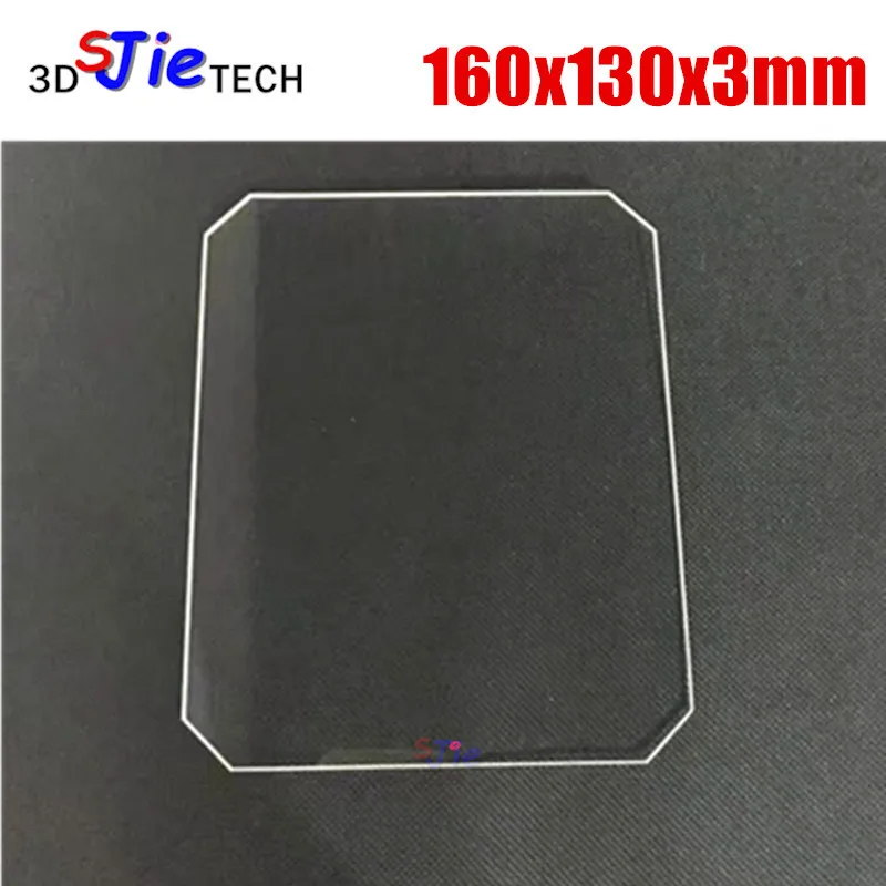 160x130x3 мм Боросиликатная стеклянная пластина с угловым вырезом для деталей 3D-принтера Monoprice MP Select Mini