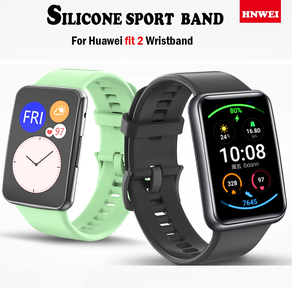 Силиконовый браслет для Huawei Watch FIT 2 Ремешок, умный ремешок для наручных часов, металлическая пряжка, спортивная замена, Аксессуары для браслетов correa fit2