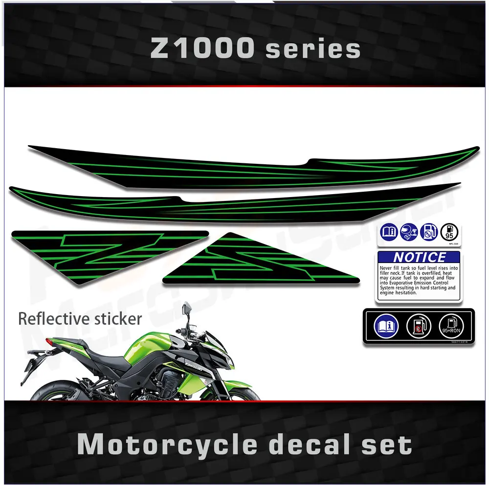 Мотоцикл для Kawasaki Z1000 Z 1000 2011 2012 2013 Комплект наклеек на обтекатель Декоративная защитная Светоотражающая наклейка автомобильная наклейка