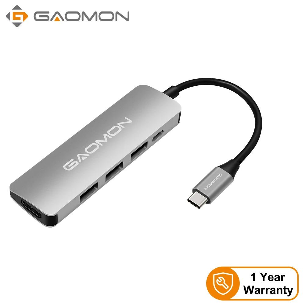 GAOMON AD01 5-портовый Многофункциональный концентратор С выходом 4K HDMI, USB-Многопортовый адаптер, док-станция Для Ноутбука/планшета/Телефона