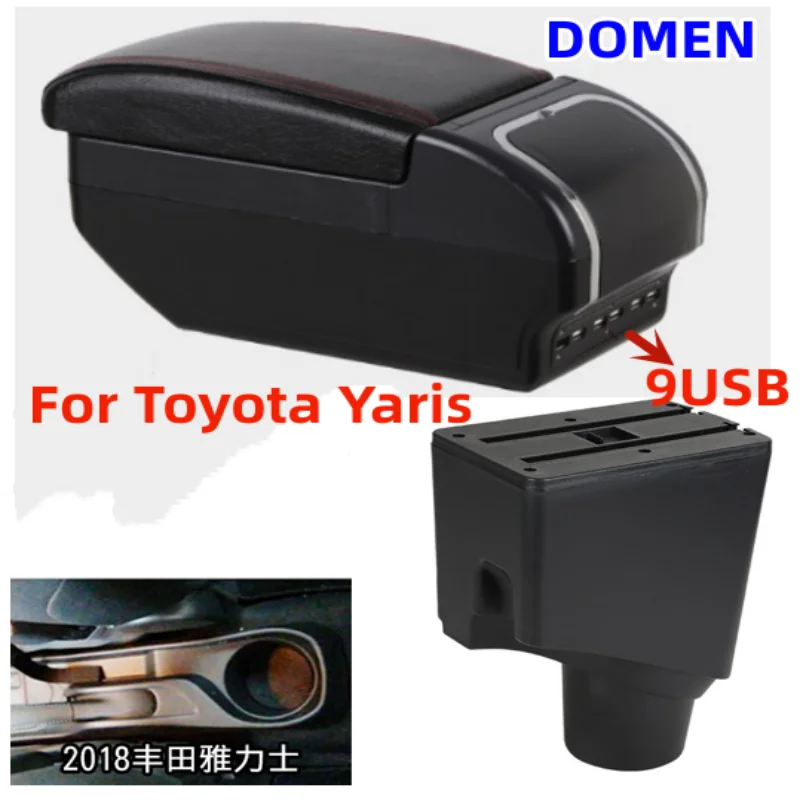 Для Toyota Yaris Подлокотник Для Toyota Yaris гибридный автомобильный Подлокотник коробка 2020 2019 2015-2021 Запчасти для модернизации Внутренний ящик для хранения USB LED
