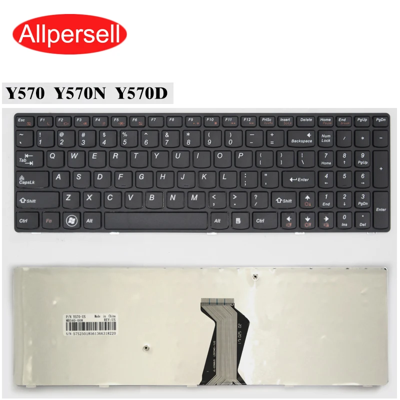 Клавиатура для ноутбука Lenovo Y570 Y570N Y570D Абсолютно новый Черный