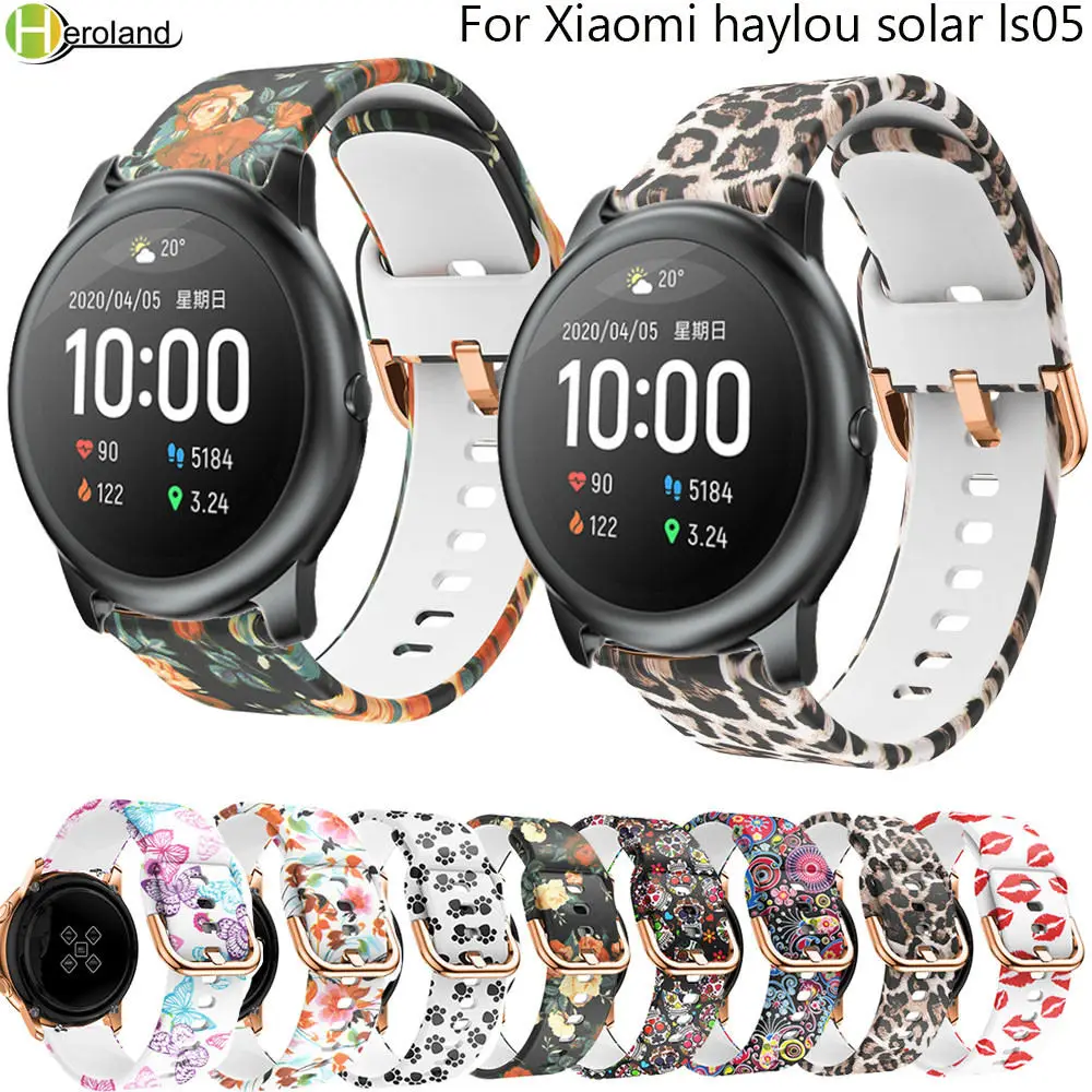 22 мм Ремешок для часов Xiaomi haylou solar ls05 Ремешок-браслет Мягкие силиконовые Спортивные смарт-браслеты Ремешок для часов из дышащей резины