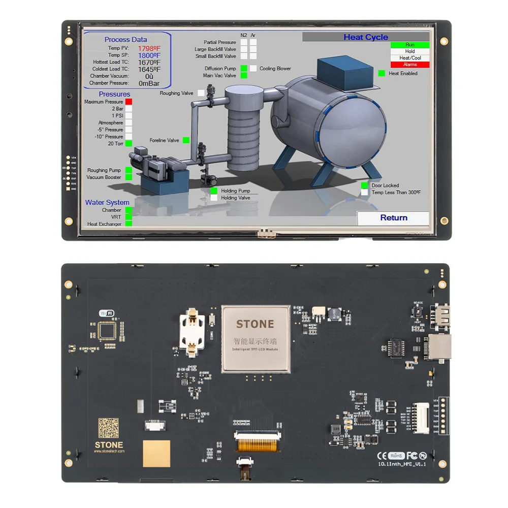 КАМЕННЫЙ 10,1-дюймовый модуль отображения HMI TFT с программой + контроллер + последовательный интерфейс UART для промышленного управления