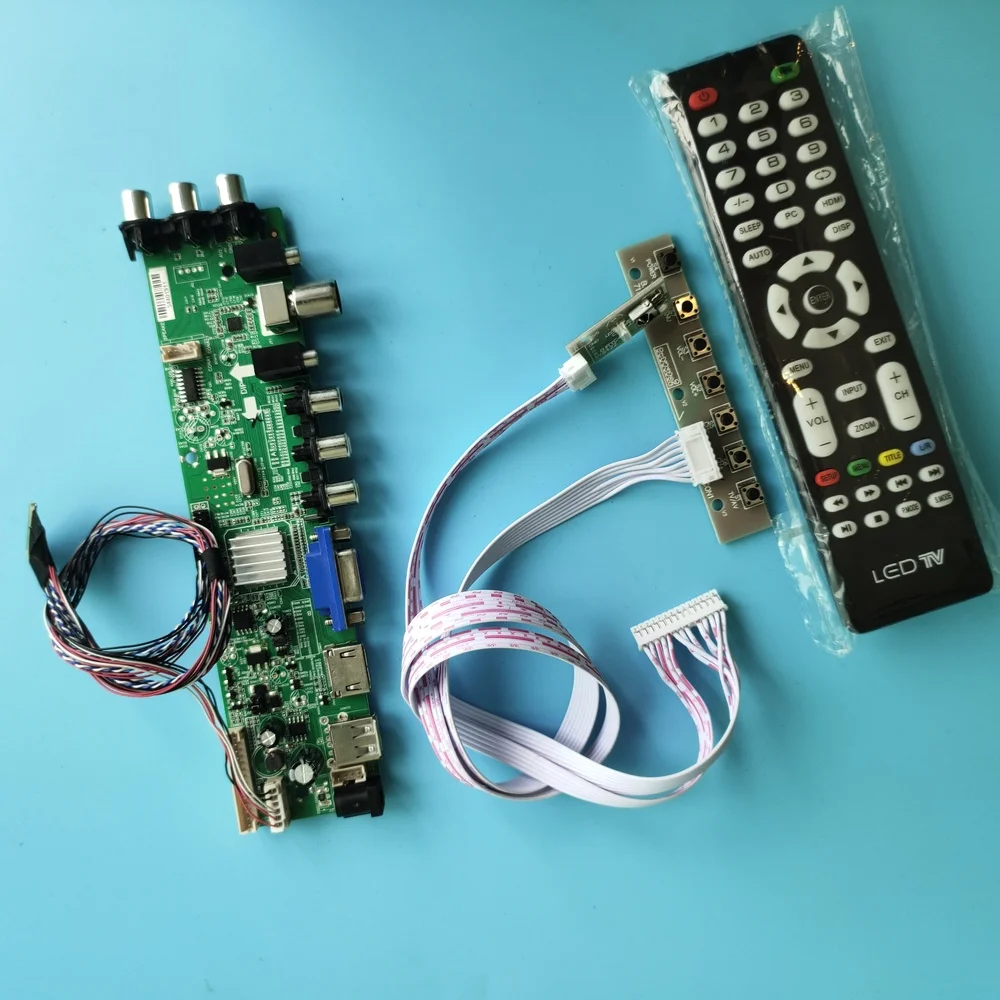 Комплект для платы B101AW02 V3/B101AW02 V0 DVB-T DVB-T2 цифровой HDMI AV 40pin светодиодный USB VGA TV 1024X600 контроллер сигнала 10,1 